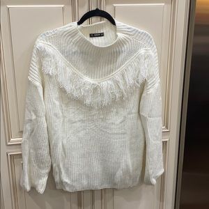 SHEIN white fringe sweater